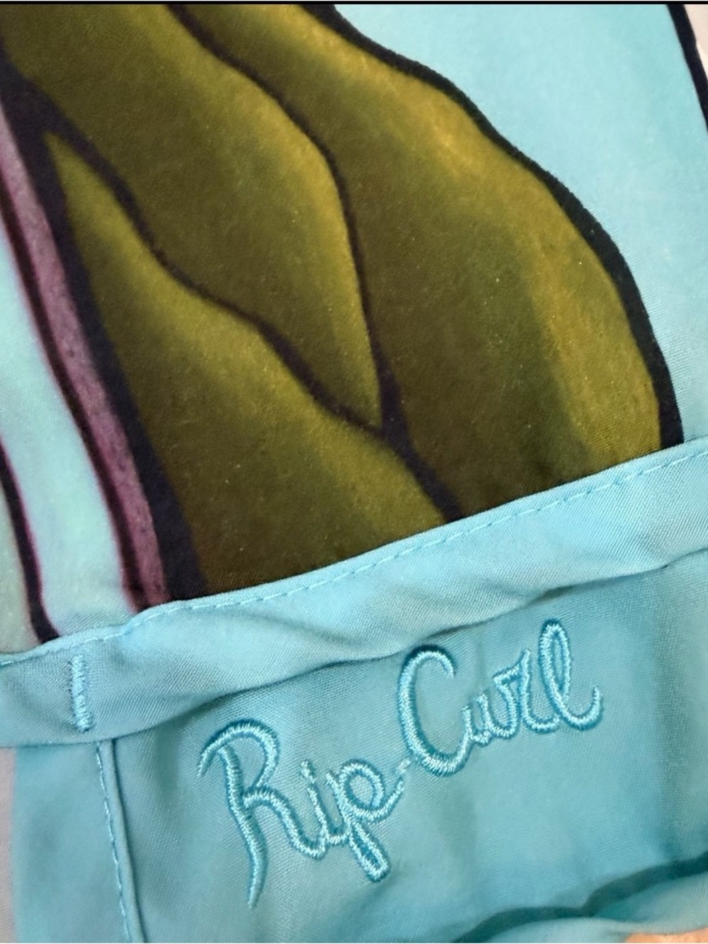 Rip Curl Women's Heather Brown Board Shorts L Y2K Hawaii Surf Swim Rare Tropical - Picture 4 of 6